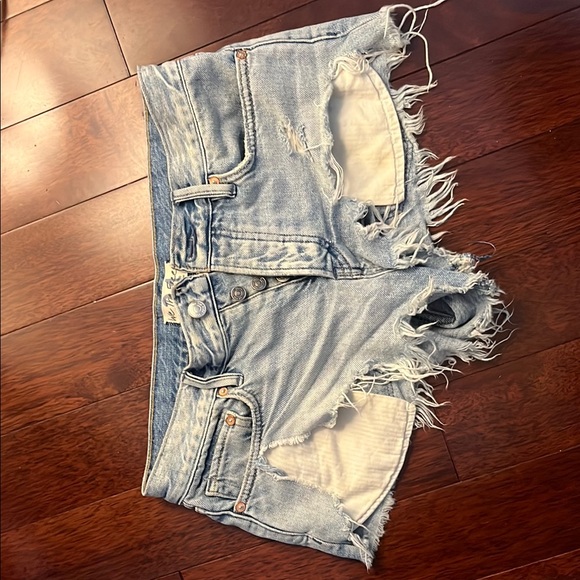 Free People Pants - Free People Blue Distressed Jean Shorts